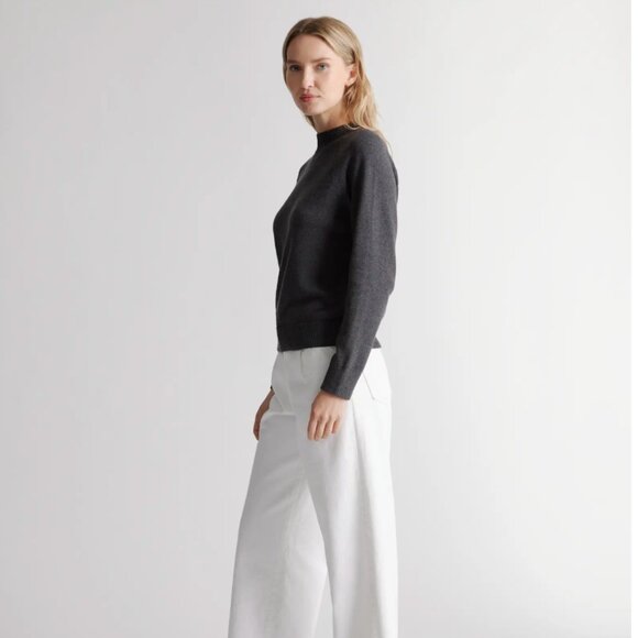 100% Organic Cotton Mock Neck Sweater - Charcoal - XL - Picture 3 of 3